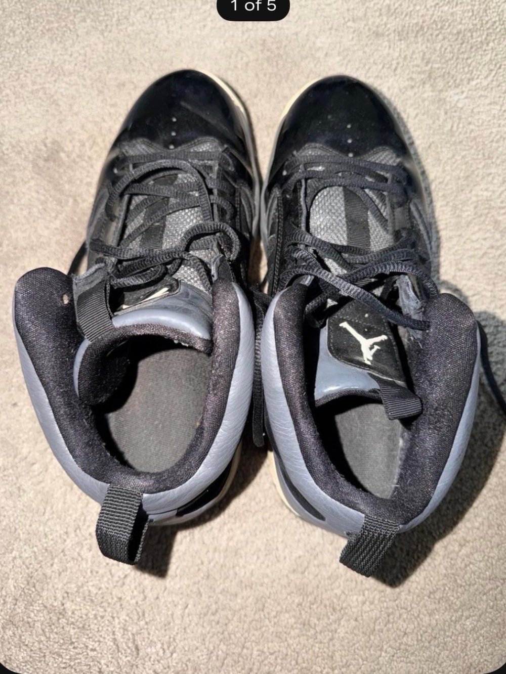 Jordan Men's Black and Gray Basketball Sneakers